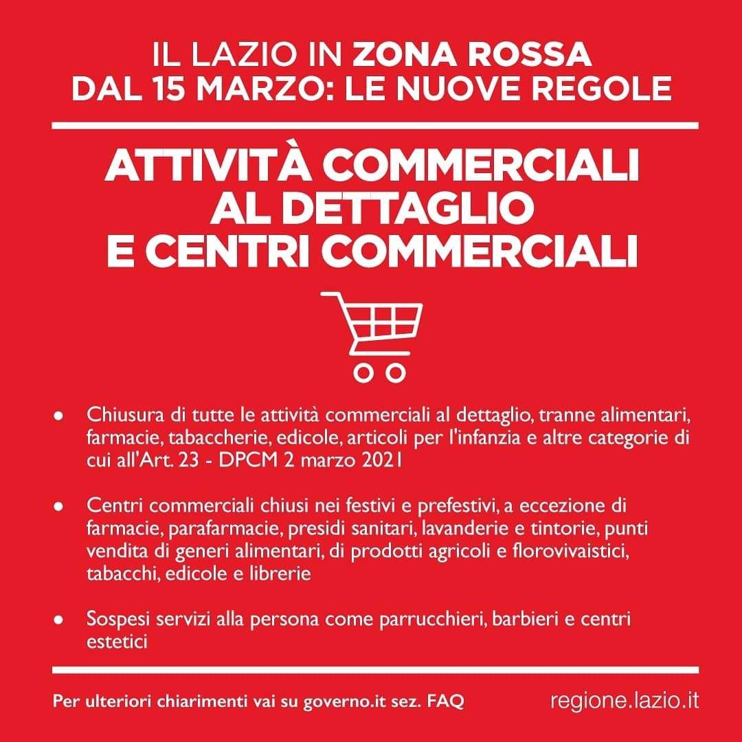 Attività commerciali in Zona Rossa