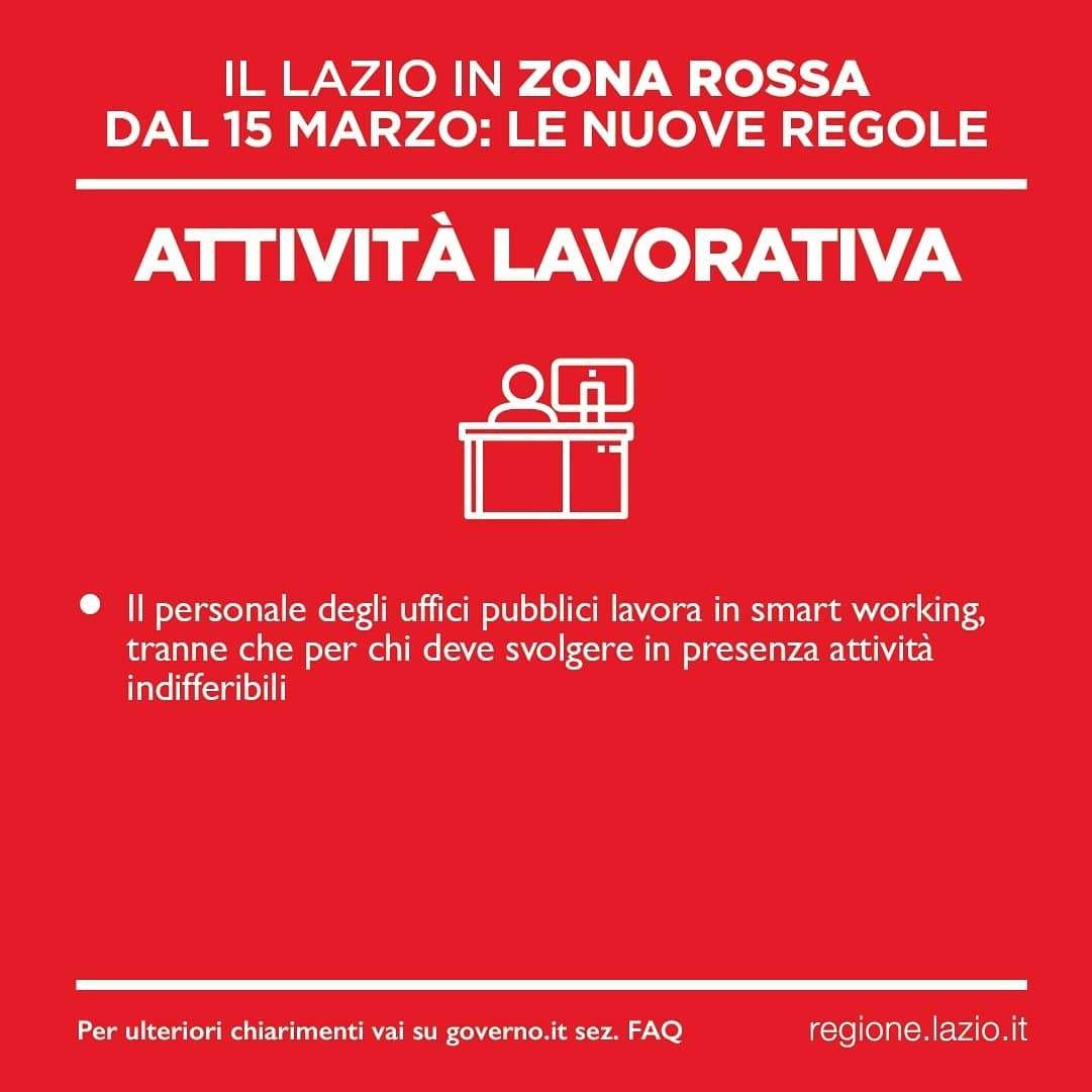 Attività lavorativa in Zona Rossa