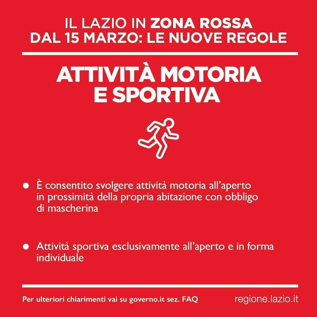 Attività Sportiva in Zona Rossa
