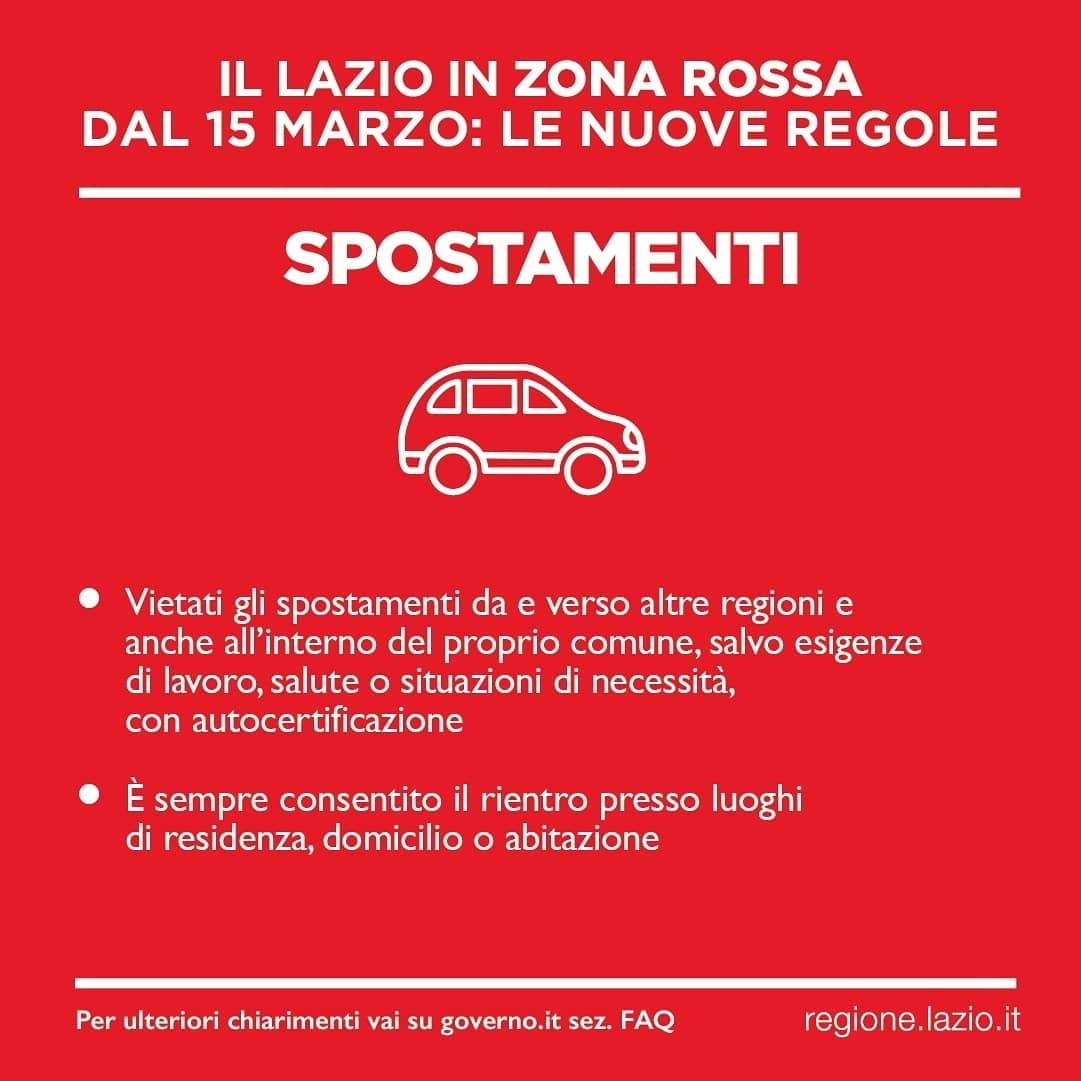 Spostamenti in Zona Rossa